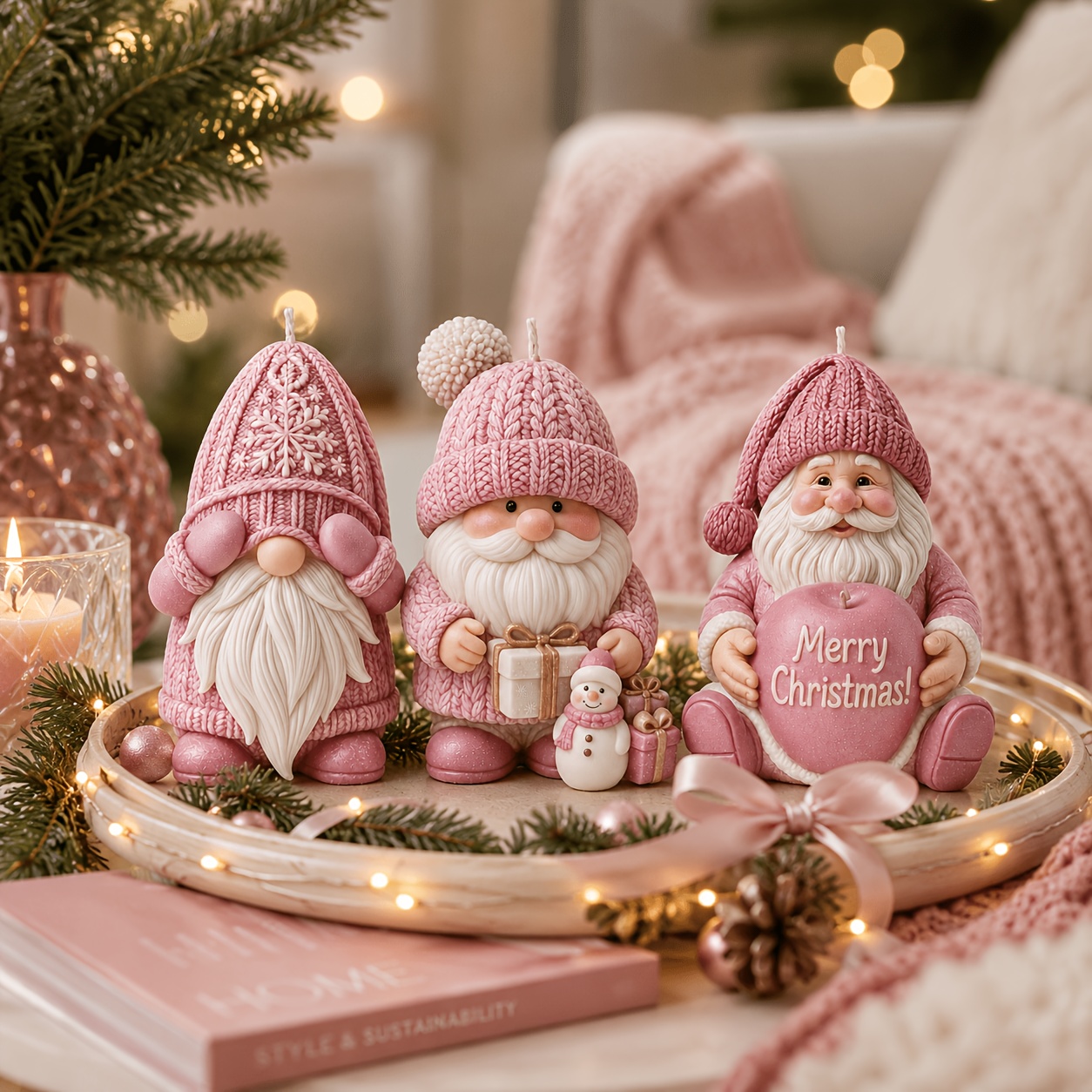 Waxing Kit Home - Xmas Holiday Gnome Silicone Candle Mold,
